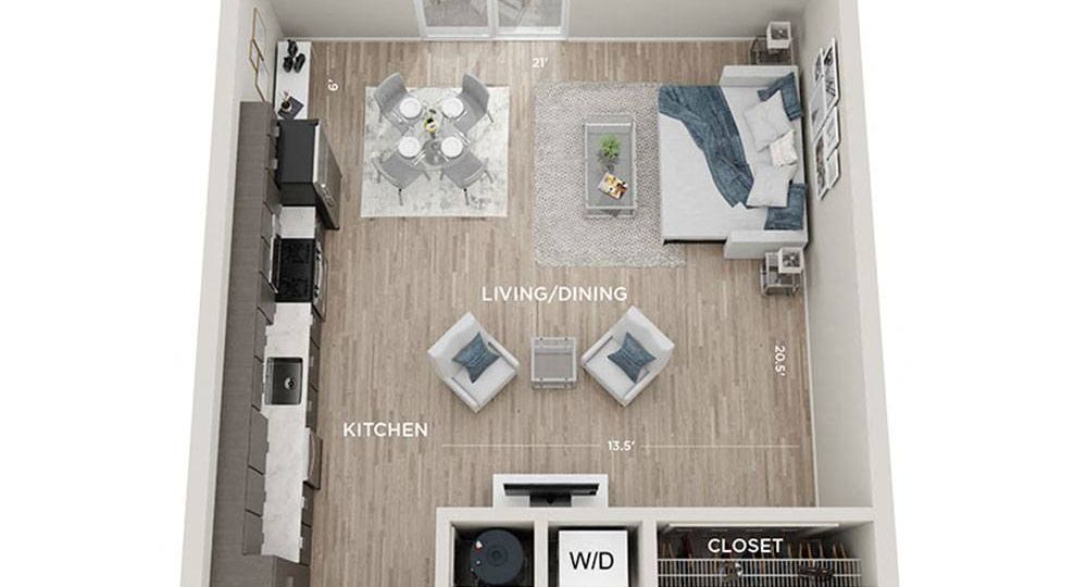 0 bedroom apartment for rent